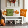 thumbnail image 4 of Fall Pillow Covers 16x16 Set of 4 for Fall Decor Pumpkin Maple Leaf Farmhouse Fall Pillows Decorative Pillow Covers for Fall Home Decor Outdoor Pillows Linen Fabric PillowCase for Couch Bed(Green), 4 of 6