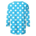 thumbnail image 6 of 3/4 Sleeve Shirts for Women Spring Striped Crewneck Business Casual Tops, Loose Three Quarter Length Work Blouses, Polka Dot Printed Comfortable Top, Limited Time Off, 6 of 6