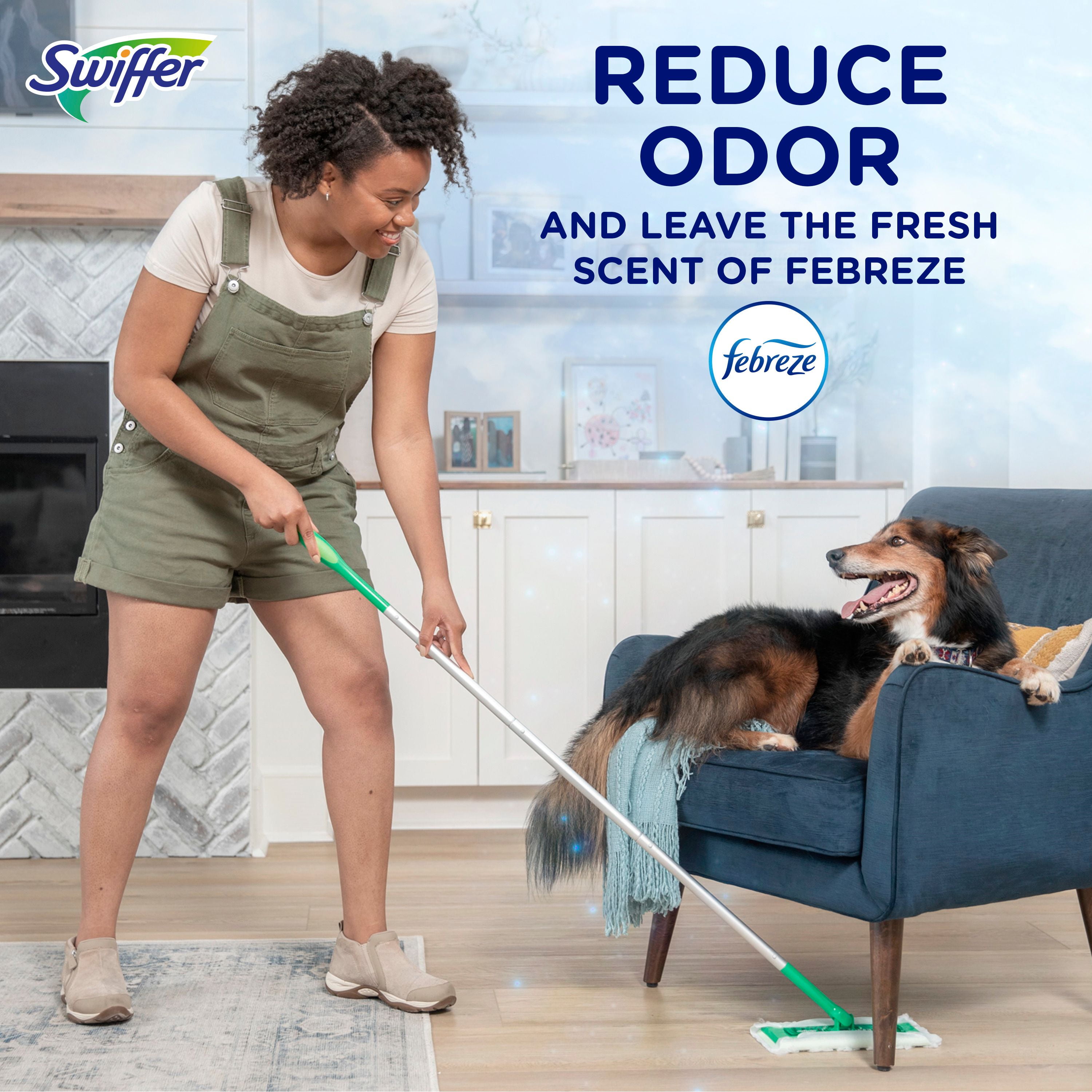 Swiffer Sweeper Pet Heavy Duty Dry Multi-Surface Cloth Refills for Floor Sweeping and Cleaning, Febreze Freshness, 20CT