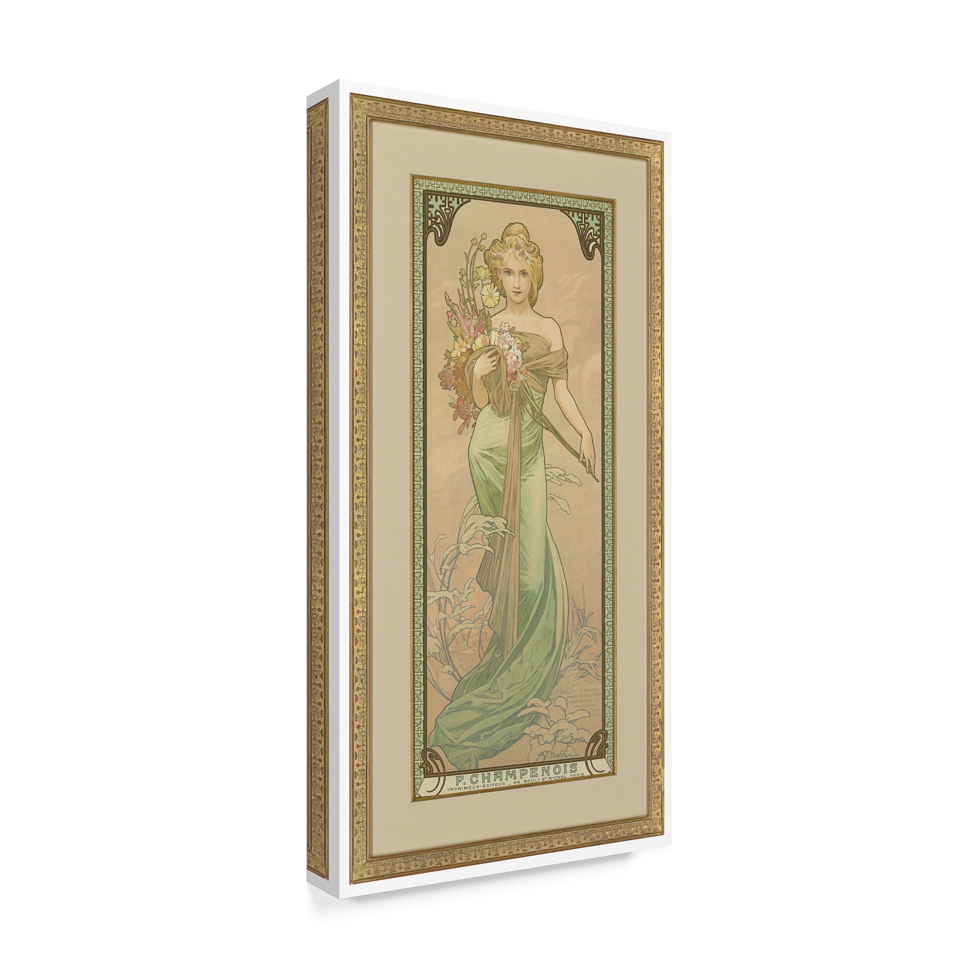 Trademark Fine Art 'Four Seasons: Spring, 1900' Canvas Art by Alphonse Marie Mucha