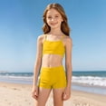 thumbnail image 2 of Mnyotv Girls Bikini Set Striped Bathing Suit Teens Summer Beach Swimwears Floral Swimsuits for Girl Size 9-10 Years, 2 of 4
