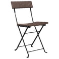 thumbnail image 2 of vidaXL 3 Piece Folding Bistro Set Brown Poly Rattan, 2 of 5
