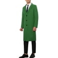 thumbnail image 4 of INSPIRE CHIC Winter Overcoat for Men's Single Breasted Notch Lapel Business Trench Coats M Green, 4 of 5