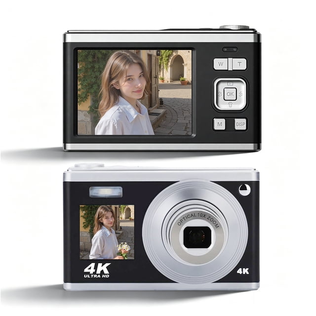 Cámara Digital 4K Ultra HD, 60MP, Zoom 16X, Pantallas IPS Duales, Autofoco, Flash Integrado, Cámara Portátil para Vlogging y Fotografía