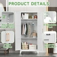 thumbnail image 3 of 71" H Metal Wardrobe Closet with 2 Doors and Adjustable Shelves,Clothing Locker with Hanging Rod,Wardrobe Storage Cabinet for Home,Living/Laundry Room-White/Assembly Required, 3 of 9