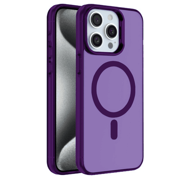 Funda Case Deluxe Ergonomica Compatible Con Magsafe De Mr. Gadgets, Con Tecnología Qi, Anticaídas, Máxima Protección, Para iPhone 14 PRO Color Morado.