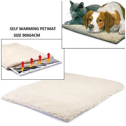 Pet Self Warming Bed, Dog Cat Mat Thermal Throw Blanket SelfWarming Rug Water Absorbent Bath