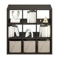 thumbnail image 6 of Furinno Simple Open Back Cube Storage Organizer, Standing Shelf, 9-Cube, Dark Oak, 6 of 6