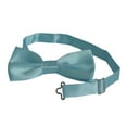 thumbnail image 4 of Mens Smooth Satin Feel Wedding Pre-Tied Blue Bow Tie Sets, 4 of 7
