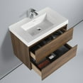 thumbnail image 5 of Blossom Assisi 30" Wall Vanity – Brown Walnut Floating Cabinet w/Acrylic Sink & Soft-Close Drawers, 5 of 7