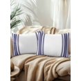 thumbnail image 2 of Outdoor Throw Pillow Set of 2, Navy Blue Striped Waterproof Pillow with Insert Included, Modern White Striped Abstract Art Aesthetics Decorative Accent Cushion Lumbar Pillows for Patio, 12 x 20 In, 2 of 8