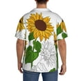 thumbnail image 5 of Wukai Plump Sunflower And Sketch Men's Casual Short-Sleeve Button Down Shirt - Lightweight Summer Dress Shirt for Daily Wear-XX-Large, 5 of 7