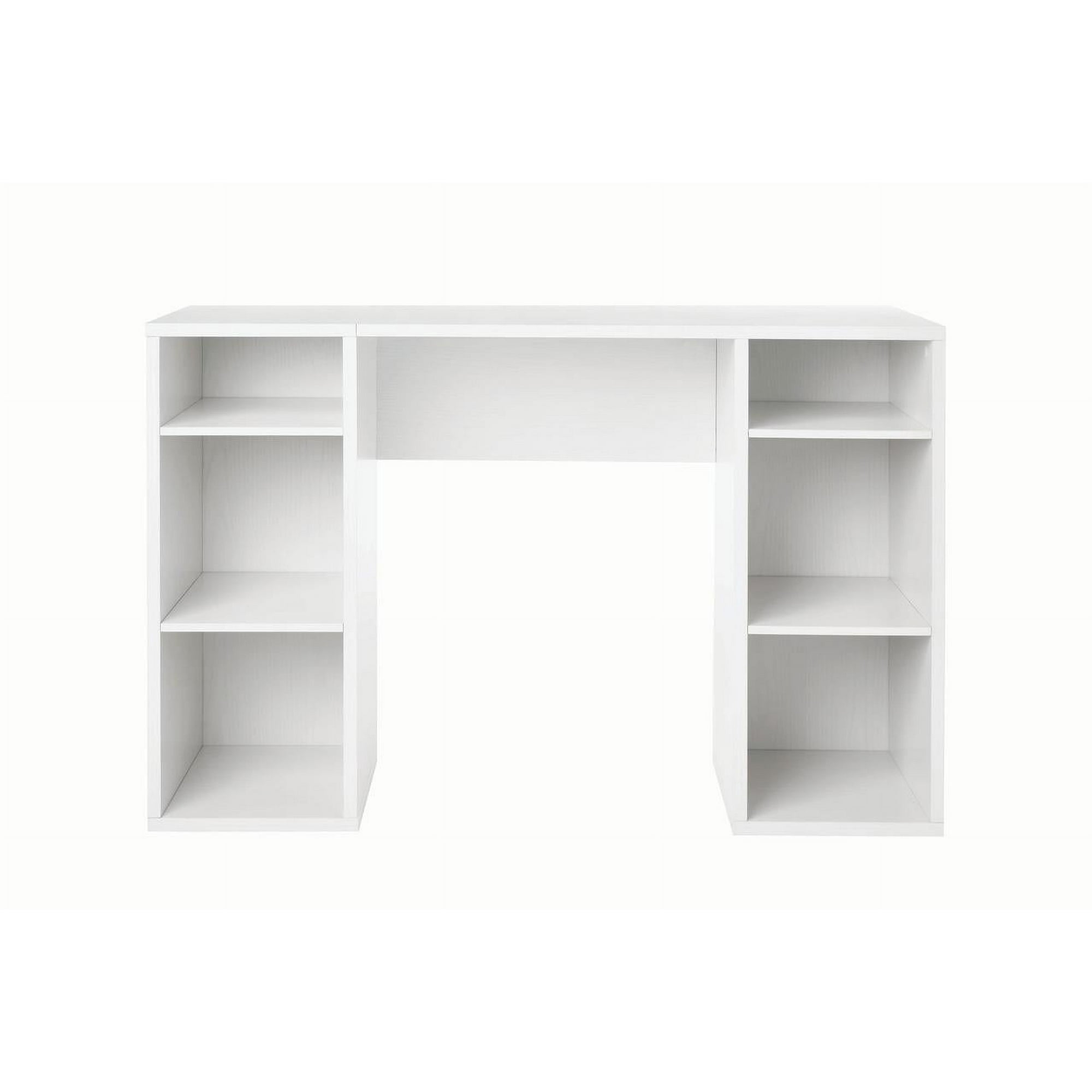Mainstays Cube Storage Desk, 47.24 Inches, White Grain photo 4