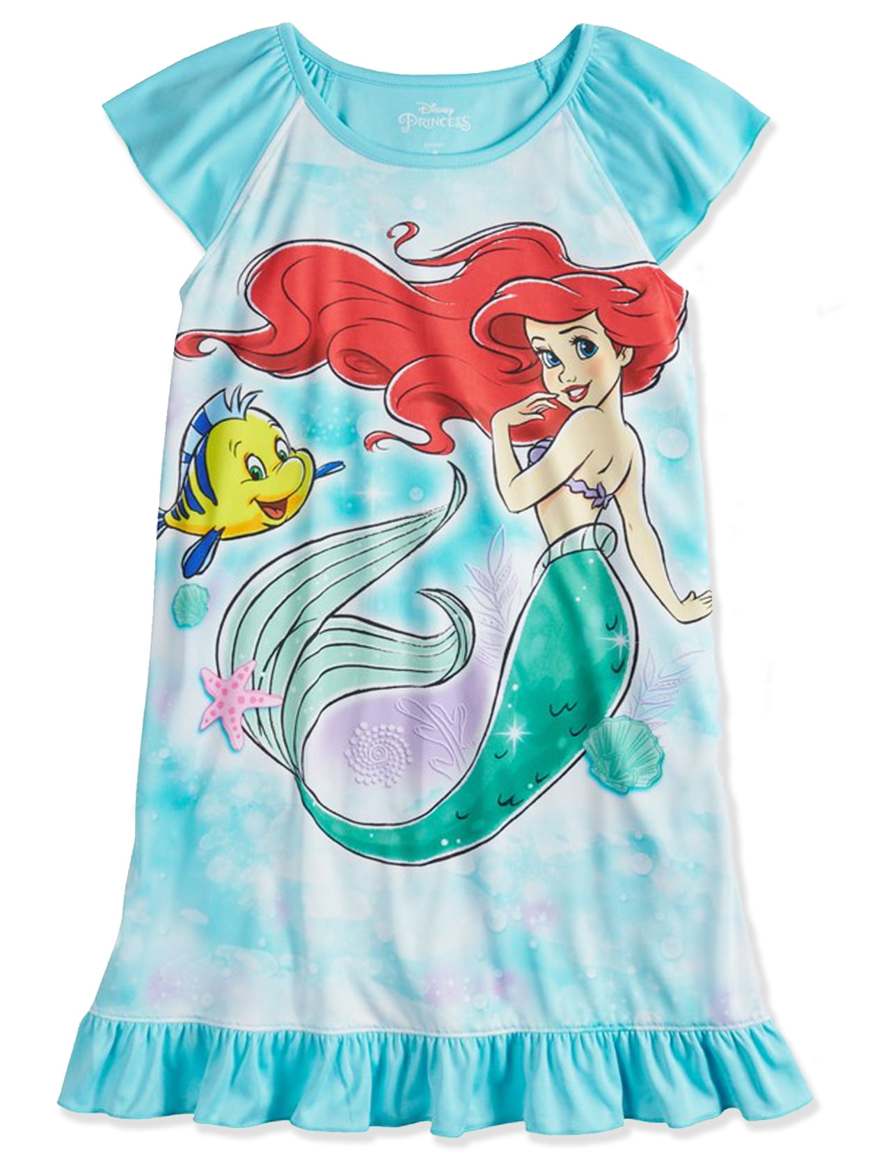 Disney Princess Ariel The Little Mermaid Girl's Nightgown Pajamas 