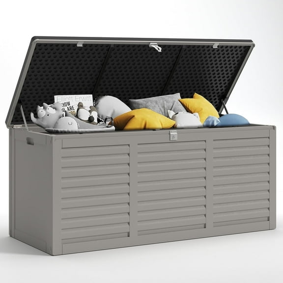 492L Outdoor Storage, 130GAL Resin Deck Box for Outside, XL Patio Storage Bench for Toy Garden Tool, All-Weather Storage Box for Cushions