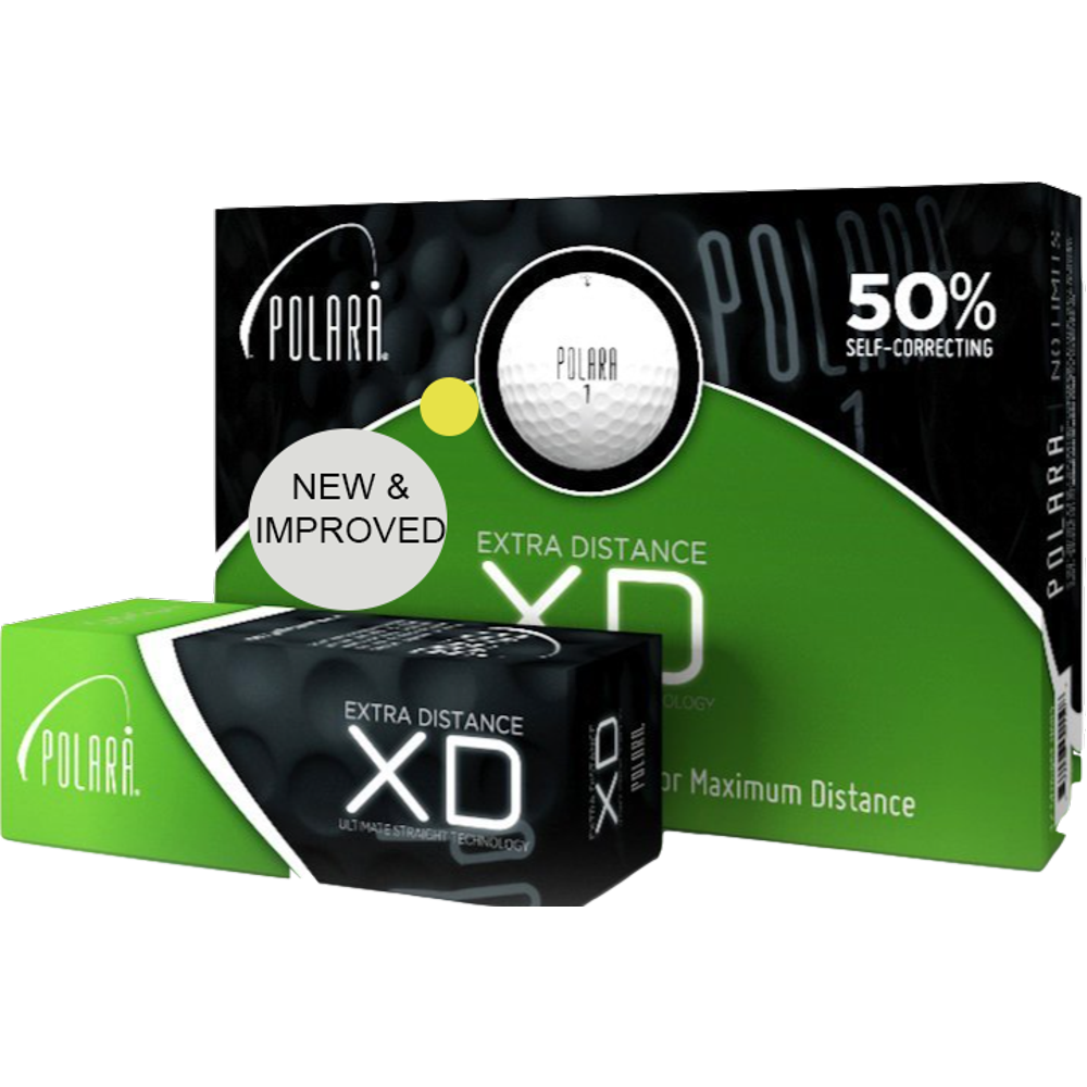Polara Golf XD Yellow Extra Distance Balls, Reduces Hooks and Slices by