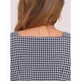 thumbnail image 5 of DARING DIVA Square Neck Ruffle Sleeve Blouse L Navy Blue, 5 of 7