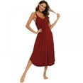 thumbnail image 5 of WBQ Women's Nightgown Sleeveless Sleepwear Thin Strap Sleep Shirt Pleated Scoopneck Nightshirt Red Tag S/US 6, 5 of 7