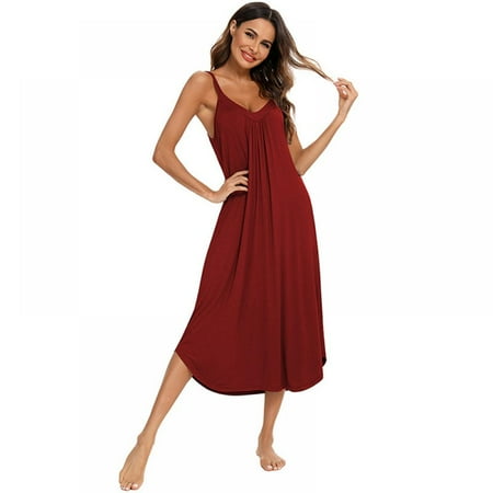 

[BRAND FACTORY PRICE!]Women Camisoles Nightwear V Neck Sleep Dress Sleepwear Summer Sleeping Nightgowns Sleepshirts Sleepwear