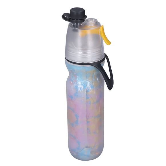 Misting Water Bottle Spray Mist Sports Water Bottle Reusable Cooling Drinking Bottle with Double Wall Insulation Carry Loop for Outdoor Activities