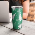 thumbnail image 4 of 20oz Tumblers Green Christmas Tree Pattern Stainless Steel Vacuum Insulated Double Wall Travel Tumbler Cups Mug with Lid and Straw,Cleaning Brush for Cold & Hot Drinks, 4 of 7