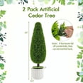 thumbnail image 6 of Resenkos 2-Pack 3-Foot Artificial Cedar Teardrop Topiary Tree, Includes Nursery Pot, Green, 6 of 8