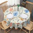 thumbnail image 3 of Pioneer Flower Floral Print Pattern Round Tablecloth 60"x60",Wrinkle Wipeable Table Cloth for Kitchen Dining Room Picnic Patio Party, 3 of 6