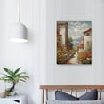 thumbnail image 3 of COMIO Italy Town Painting Tuscany Wall Art Streets of Mediterranean Towns Canvas Prints Landscape Picture Framed Ready to Hang Farmhouse Decor, 3 of 4