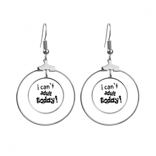 Mot Anglais Design Adulte Aujourd'hui Boucles d'Oreilles Cerceau Bijoux Cercle Goutte