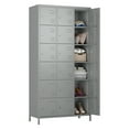 thumbnail image 6 of GangMei Metal Storage Locker Cabinet with 18 Doors, Industrial Lockers for Employees, Large Steel Storage Locker for School Office Gym Bedroom,Assembly Required (Light Grey), 6 of 8