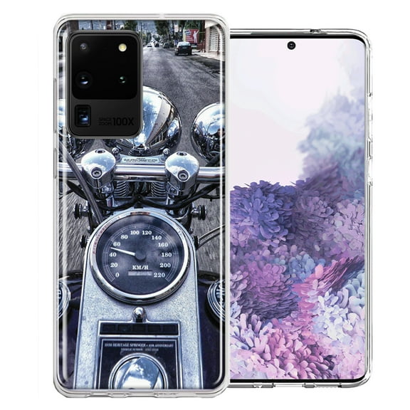 MUNDAZE For Samsung Galaxy S20 Ultra Motorcycle Chopper Design Double Layer Phone Case Cover