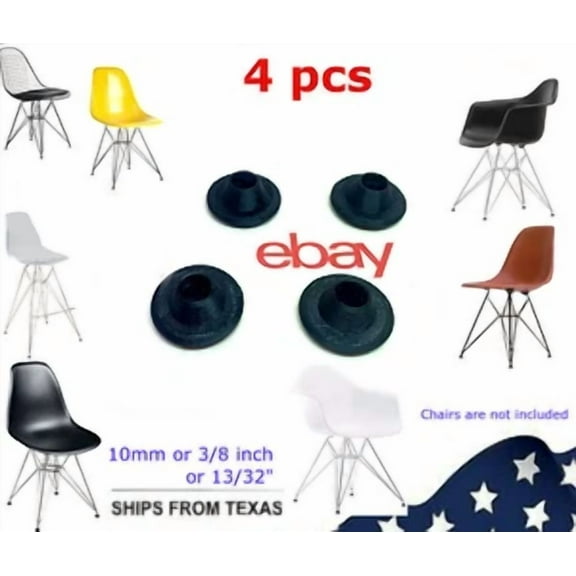 4 Leg Feet Cover For Chair Replacement Glides Black Eames Eiffel Base Furniture