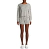 Catherine Malandrino Women's Juniors French Terry Sweatshirt and Lounge Shorts, 2-Piece Set