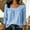 A1_Light Blue, variant on Womens Plus Size Gauze Shirts 3/4 Sleeve Cotton Linen Crewneck Pullover Tops Empire Waist Flowy Peplum Loose Tunic Blouses Lightweight Gauze Dressy Casual Office Work Basic Shirts Black L