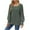 Army Green-3, variant on Cotonie Women's V-Neck Tops Long Sleeve Solid Color Hollow Out T-shirt Casual Summer Autumn Blouse Basic Tops for Women Hot Pink L