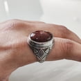 thumbnail image 5 of Mahogany Jasper Mans Ring, Natural Mahogany Jasper Ring, Silver Jewelry, 925 Silver Ring, Birthday Gift, Heavy Mens Ring, Arabic Design, Ottoman Style Ring, Christmas, Turkey Mens Signet Ring, 5 of 7