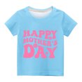 thumbnail image 3 of YLSDY Girl's Happy Mothers Day Print T Shirts Kids Crew Neck Short Sleeve Drop Shoulder Casual Tee Shirts Blue 5 Years, 3 of 3