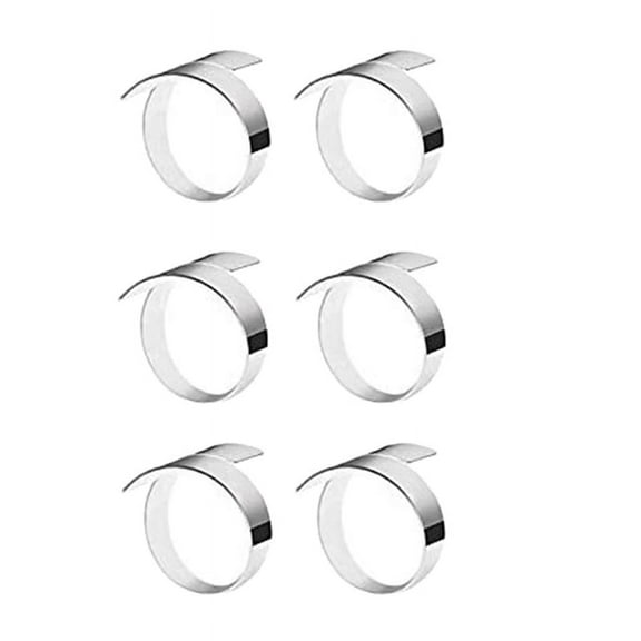 New Arrivals 6 Pcs Napkin Ring,Circle Holder for Wedding Christmas Party Dinner Table Decor Silver