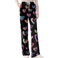 thumbnail image 4 of Youpwaven Valentine's Day Women's Heart Print Sleep Pajamas Pants - Soft Lounge Pants for Women, Drawstring Waist Loose Fit Nightwear for Romantic Evenings, 4 of 7