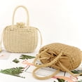 thumbnail image 2 of IBASETOY 1Pcs Straw Woven Tote Bag Fashion Large Capacity Light Brown for Daily Life Girls, 2 of 5