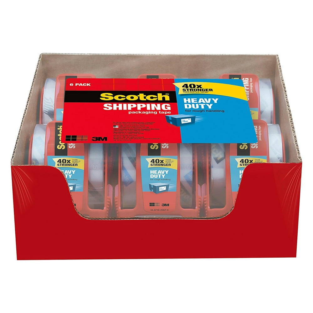 Heavy Duty Shipping Packaging Tape, 1.88 Inches x 800 Inches, 6 Rolls