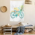 thumbnail image 2 of Bicycle Tapestry, Vintage Summer Bike A Floral Bouquet Cute Vehicle for Transport Illustration, Wall Hanging for Bedroom Living Room Dorm Decor, 40W X 60L Inches, Turquoise Yellow, by Ambesonne, 2 of 5