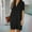 Black, variant on LADIGASU Women Summer Casual V-Neck Short Sleeve Solid Dress