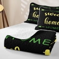 thumbnail image 4 of meiyoeat Rustic Home Sweet Quilt King for Adults Men Women, Arrow Quote King Coverlet Set, Black, 3 Pieces, 4 of 7