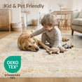 thumbnail image 4 of ODIKA 8'x10' Washable Area Rug Beige Dining Vintage Scroll Border Distressed Neutral Cream Textured for Living Room, Under Sectional, Family , Durable, Non-Slip, 4 of 7