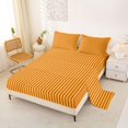 thumbnail image 2 of Castle Fairy Minimalism Vertical Strip Queen Sheets 4 Pieces,Abstract Linear Pattern Queen Sheet Sets,Mustard Yellow Rust Red,1 Flat Sheet, 1 Fitted Sheet and 2 Pillowcases, 2 of 7