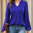 thumbnail image 5 of Weardear Women's Puff Long Sleeve Tops Pleated V Neck Fall Tunic Shirts Casual Loose Blouse, 5 of 8