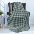 thumbnail image 4 of Abstract Soft Flannel Fleece Throw Blanket, Hand Drawn Style Pattern with Round Shapes Squares Simple Mosaic, Cozy Plush for Indoor and Outdoor Use, 50" x 60", Petrol Blue Redwood, by Ambesonne, 4 of 5