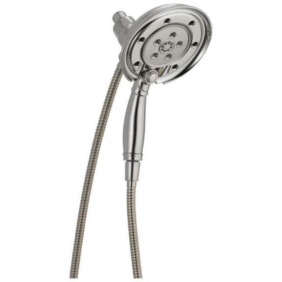 Delta Universal Showering Components H2OkineticÂ® In2itionÂ® 4-Setting Two-in-One Shower in Stainless 58471-SS-PK