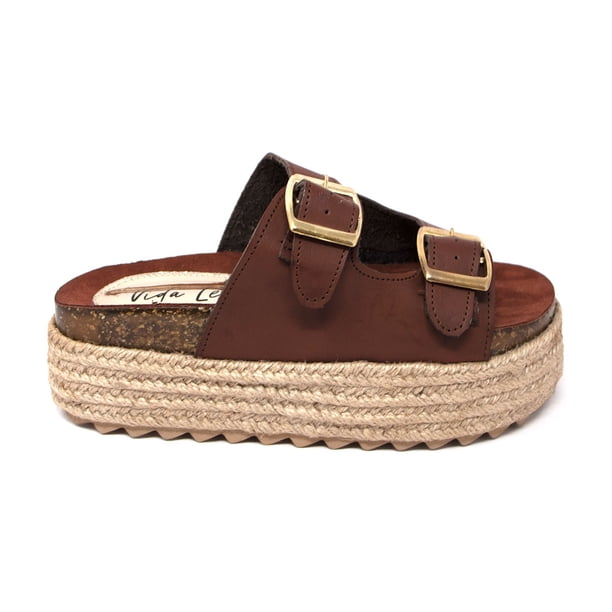 Sandalia De Plataforma Vida Leve Para Mujer Color Tan Talla 22 Vida Leve PIA-01-TAN